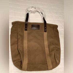 New Lands End brown canvas tote bag